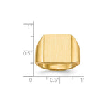Load image into Gallery viewer, Open Back Mens Square Top Signet Ring Custom Personalized with Free Engraving Available of Initials or Monogram in Solid 14K Yellow Gold