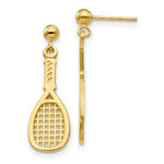Load image into Gallery viewer, 14K Yellow Gold Polished Racquet Dangle Post Earrings
