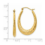 Load image into Gallery viewer, 14K Yellow Gold Polished Twisted Oval Hollow Hoop Earrings 16mm length