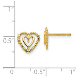 Load image into Gallery viewer, 14K Yellow Gold Heart Earrings