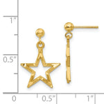 Load image into Gallery viewer, 14K Yellow Gold Polished & Diamond-Cut Star Dangle Post Earrings