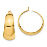 Load image into Gallery viewer, 14K Yellow Gold Polished Hoop Earring Jackets 28mm length
