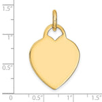 Load image into Gallery viewer, 14K Yellow Gold Heart Disc Charm 23mm Diameter