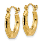 Load image into Gallery viewer, 14K Yellow Gold Polished Patterned Hoop Earrings 11mm length