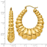 Load image into Gallery viewer, 14K Yellow Gold Polished Scalloped Hoop Earrings 18mm length