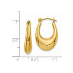 Load image into Gallery viewer, 14K Yellow Gold Polished Hoop Earrings 9mm length