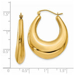 Load image into Gallery viewer, 14K Yellow Gold Polished Hoop Earrings 16mm length