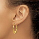 Load image into Gallery viewer, 14K Yellow Gold Polished Ram Hoop Earrings 20mm length