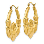 Load image into Gallery viewer, 14K Yellow Gold Polished Claddagh Hoop Earrings 20mm length