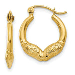 Load image into Gallery viewer, 14K Yellow Gold Ram Head Hoop Earrings 10mm length