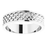 Load image into Gallery viewer, Standard Fit Platinum Mens Womens Wedding Band Polished Platinum 6mm Scale Patterned Ring 6mm Wide