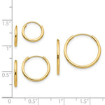 Load image into Gallery viewer, 14K Yellow Gold Madi K Polished 3-Pair Set - Endless Hoop Earrings
