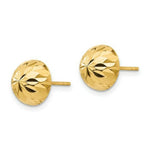 Load image into Gallery viewer, 14K Yellow Gold Madi K Polished & Diamond-Cut 9mm Button Post Earrings