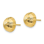 Load image into Gallery viewer, 14K Yellow Gold Madi K Polished & Diamond-Cut 10mm Button Post Earrings