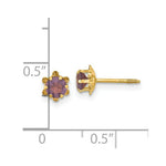 Load image into Gallery viewer, 14K Yellow Gold Madi K 4mm Synthetic Februrary Birthstone Screwback Earrings