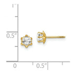 Load image into Gallery viewer, 14K Yellow Gold Madi K 4mm Synthetic April Birthstone Screwback Earrings