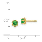 Load image into Gallery viewer, 14K Yellow Gold Madi K 4mm Synthetic May Birthstone Screwback Earrings