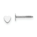 Load image into Gallery viewer, 14K White Gold Madi K Tiny Heart Baby Post Earrings