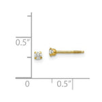 Load image into Gallery viewer, 14K Yellow Gold Madi K 2.25mm CZ Baby Earrings