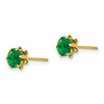 Load image into Gallery viewer, 14K Yellow Gold Madi K 5mm Synthetic May Birthstone Earrings