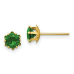 Load image into Gallery viewer, 14K Yellow Gold Madi K 5mm Synthetic May Birthstone Earrings