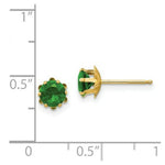 Load image into Gallery viewer, 14K Yellow Gold Madi K 5mm Synthetic May Birthstone Earrings