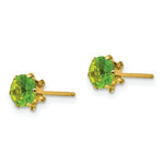 Load image into Gallery viewer, 14K Yellow Gold Madi K 5mm Synthetic August Birthstone Earrings