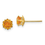 Load image into Gallery viewer, 14K Yellow Gold Madi K 5mm Synthetic November Birthstone Earrings