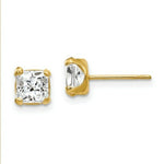 Load image into Gallery viewer, 14K Yellow Gold Madi K 5mm Square CZ Post Earrings