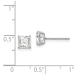Load image into Gallery viewer, 14k White Gold Madi K 5mm Square CZ Post Earrings