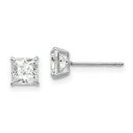 Load image into Gallery viewer, 14k White Gold Madi K 5mm Square CZ Post Earrings