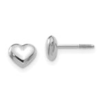 Load image into Gallery viewer, 14K Yellow Gold Madi K Collection White Gold Puff Heart Post Earrings