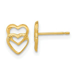 Load image into Gallery viewer, 14K Yellow Gold Madi K Hearts Post Earrings