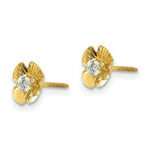 Load image into Gallery viewer, 14K Yellow Gold Madi K Flower 2.5mm CZ Post Earrings