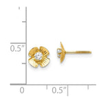 Load image into Gallery viewer, 14K Yellow Gold Madi K Flower 2.5mm CZ Post Earrings