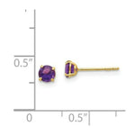 Load image into Gallery viewer, 14K Yellow Gold Madi K Round Amethyst 4mm Post Earrings