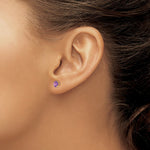 Load image into Gallery viewer, 14K Yellow Gold Madi K Round Amethyst 5mm Post Earrings
