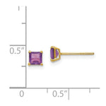 Load image into Gallery viewer, 14K Yellow Gold Madi K Amethyst 4mm Square Post Earrings