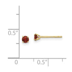 Load image into Gallery viewer, 14K Yellow Gold Madi K Round Garnet 3mm Post Earrings
