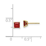 Load image into Gallery viewer, 14K Yellow Gold Madi K Garnet 4mm Square Post Earrings