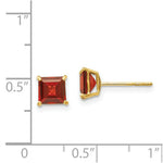 Load image into Gallery viewer, 14K Yellow Gold Madi K Garnet 5mm Square Post Earrings