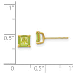 Load image into Gallery viewer, 14K Yellow Gold Madi K Peridot 5mm Square Post Earrings