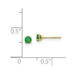 Load image into Gallery viewer, 14K Yellow Gold Madi K Round Emerald 3mm Post Earrings