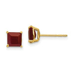 Load image into Gallery viewer, 14K Yellow Gold Madi K Ruby 5mm Square Post Earrings