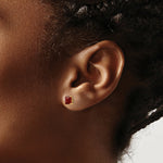Load image into Gallery viewer, 14K Yellow Gold Madi K Ruby 5mm Square Post Earrings