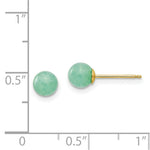 Load image into Gallery viewer, 14K Yellow Gold Madi K 5mm Green Natural Stone Post Earrings