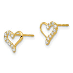 Load image into Gallery viewer, 14K Yellow Gold Madi K CZ Heart Post Earrings