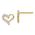 Load image into Gallery viewer, 14K Yellow Gold Madi K CZ Heart Post Earrings