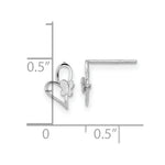 Load image into Gallery viewer, 14K White Gold Madi K Heart W/Butterfly Post Earrings