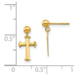 Load image into Gallery viewer, 14K Yellow Gold Madi K Cross Dangle Post Earrings